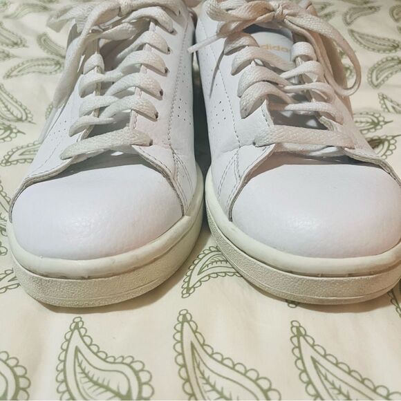 Adidas Advantage Shoes Leopard Heel Sneakers Lace Up Tennis Shoes White 7.5 - Picture 5 of 8